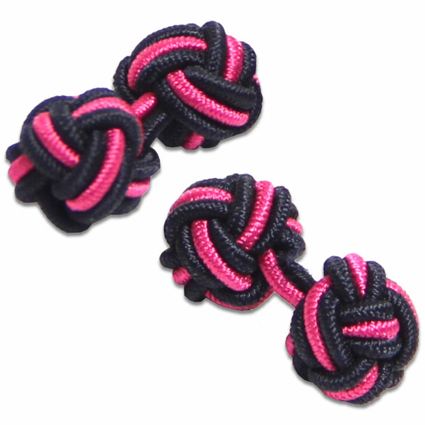 Dark Blue and Pink Knot Cufflinks Cufflinks, Knot The Regimental Shop Dark Blue/Pink one size fits all 