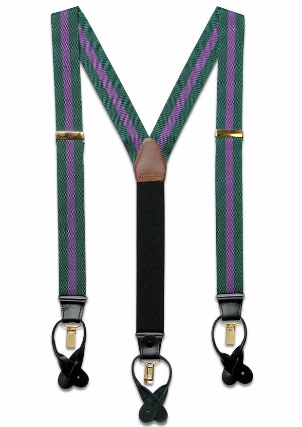 Green and Purple Braces Braces The Regimental Shop Green/Purple one size fits all 