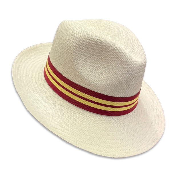 King's Royal Hussars Panama Hat Panama Hat The Regimental Shop 6 3/4" (55) yellow/burgundy 