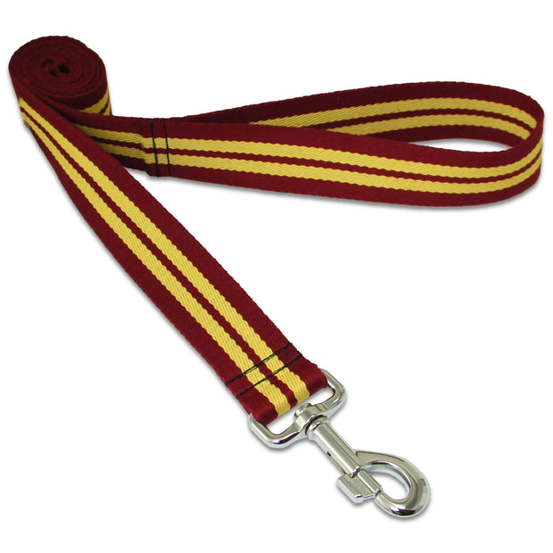 King's Royal Hussars (KRH) Wide Dog Lead Webbing Dog Lead The Regimental Shop Maroon/Yellow One size - 150cm