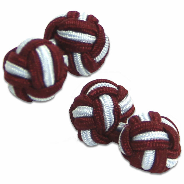 Maroon and Light Blue Knot Cufflinks Cufflinks, Knot The Regimental Shop Maroon/Light Blue one size fits all 