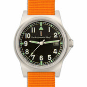 G10 Military Watch with Orange Watch Strap G10 Watch The Regimental Shop Black/Silver/Orange one size fits all