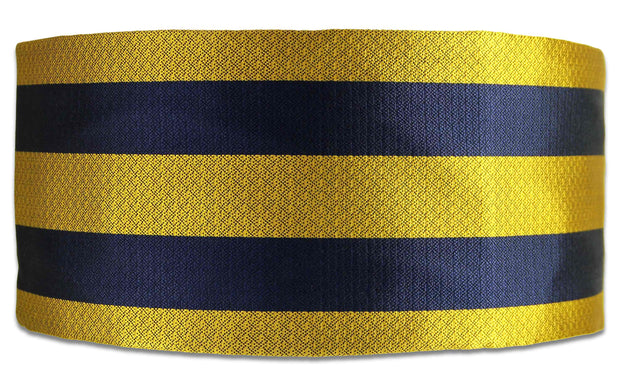 Princess of Wales's Royal Regiment Silk Non Crease Cummerbund Cummerbund, Silk The Regimental Shop S (28"-30") Blue/Yellow 