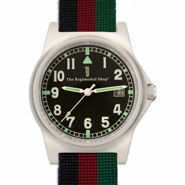 Queen's Lancashire Regiment G10 Military Watch G10 Watch The Regimental Shop Black/Silver/Maroon/Green one size fits all