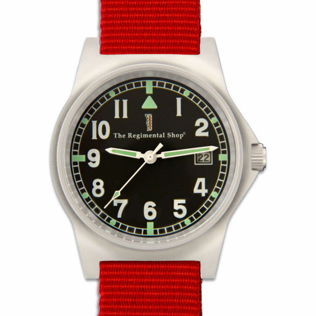 G10 Military Watch with Red Watch Strap G10 Watch The Regimental Shop Black/Silver/Red one size fits all