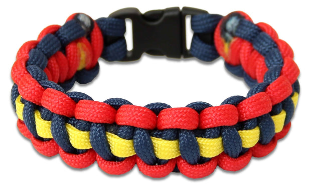 Royal Anglian Paracord Bracelet Bracelet, paracord The Regimental Shop XS - 15cm for 13cm wrist Red/Blue/Yellow 