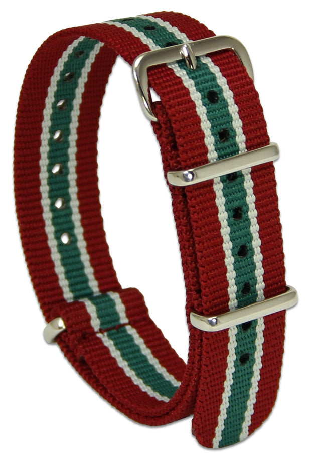 Royal Army Medical Service G10 Watch Strap Watch Strap, G10 The Regimental Shop Dull Cherry/Atoll Grey/Victoria Green one size fits all