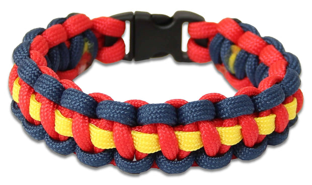 Royal Artillery Stable Belt Paracord Bracelet Bracelet, paracord The Regimental Shop XS - 15cm for 13cm wrist Blue/Red/Yellow 