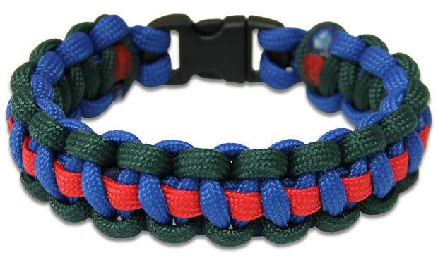 Royal Irish Regiment  Paracord Bracelet Bracelet, paracord The Regimental Shop XS - 15cm for 13cm wrist Green/Blue/Red 
