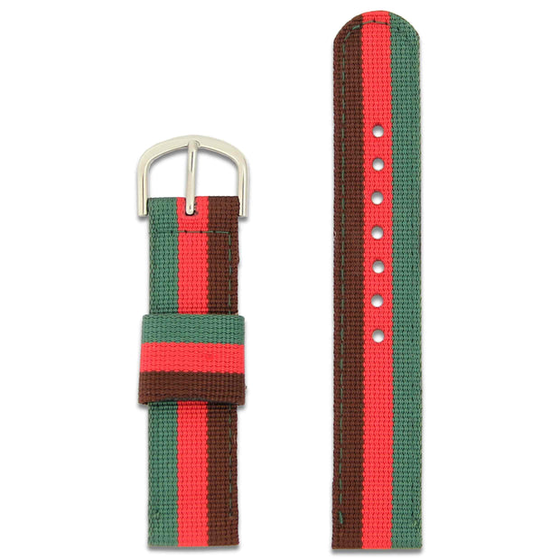Royal Tank Regiment Two Piece Watch Strap Two Piece Watch Strap The Regimental Shop Brown/Red/Green one size fits all 