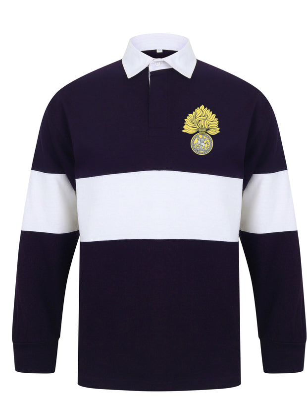 Royal Regiment of Fusiliers Rugby Shirt - 2XL - Navy Blue/White Panelled Stock Clearance The Regimental Shop   