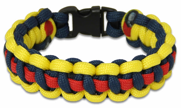 The Gloucestershire Regiment Paracord Bracelet Bracelet, paracord The Regimental Shop XS - 15cm for 13cm wrist Yellow/Blue/Red 