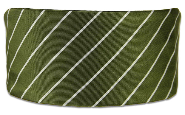 The Green Howards Silk Cummerbund Cummerbund, Silk The Regimental Shop Green/Silver one size fits all 