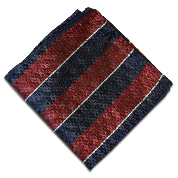 Queen's Dragoon Guards Silk Non Crease Pocket Square Pocket Square The Regimental Shop Maroon/White/Blue one size fits all 