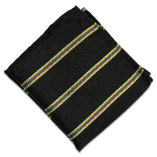 3rd Batt. Royal Anglian Regiment (Pompadours) Silk Non Crease Pocket Square Pocket Square The Regimental Shop Black/Yellow/Purple one size fits all 