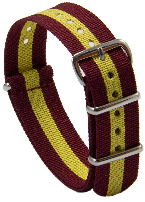 Royal Regiment of Fusiliers G10 Watch Strap Watch Strap, G10 The Regimental Shop Maroon/Gold one size fits all 