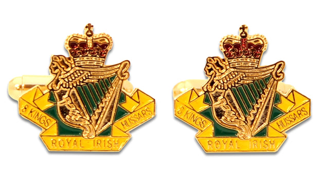 8th King's Royal Irish Hussars Cufflinks Cufflinks, T-bar The Regimental Shop Gold/Green/Yellow one size fits all 