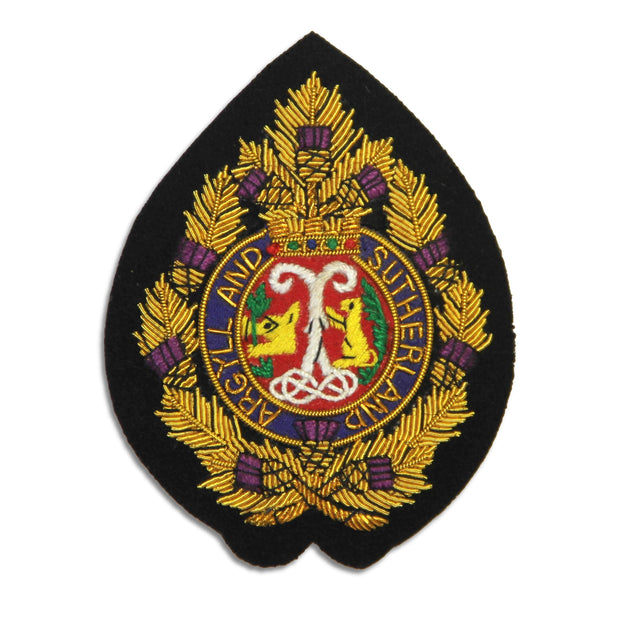 Argyll & Sutherland Highlanders Blazer Badge (Sculpted Bullion Wire) Blazer badge The Regimental Shop Black/Gold One size fits all 