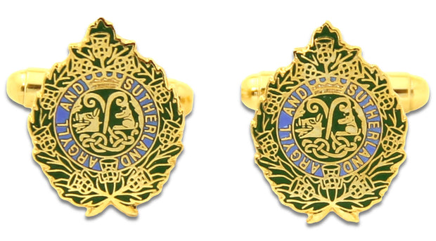 Argyll & Sutherland Highlanders Cufflinks Cufflinks, T-bar The Regimental Shop Gold/Green/Blue one size fits all 