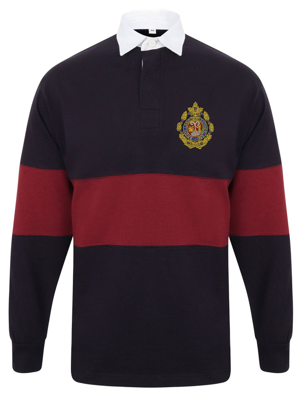 Argyll and Sutherland Highlanders Panelled Rugby Shirt Clothing - Rugby Shirt - Panelled The Regimental Shop 36/38" (S) Navy/Burgundy 