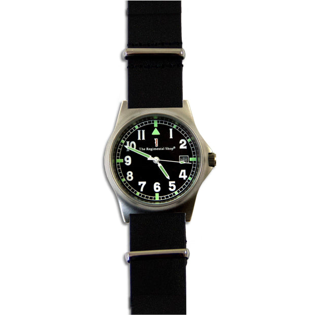 G10 Military Watch with Black Leather Watch Strap G10 Watch The Regimental Shop   