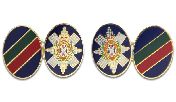 Black Watch Cufflinks Cufflinks, Gilt Enamel The Regimental Shop Blue/Green/Maroon one size fits all 