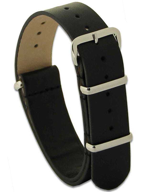 Leather G10 Watch Strap (Black) Watch Strap, G10 The Regimental Shop Black one size fits all 