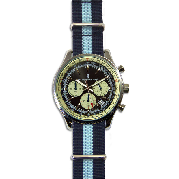 Navy & Sky Blue Military Chronograph Watch - regimentalshop.com