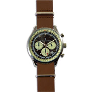 Military Chronograph Watch with Brown Leather Strap - regimentalshop.com