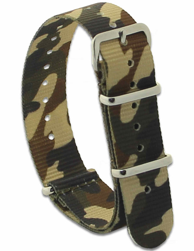 Combat Camouflage G10 Watch Strap Watch Strap, G10 The Regimental Shop Green/Khaki/Sand/Black one size fits all 