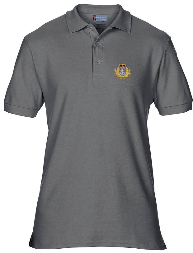 Royal Navy Polo Shirt (Cap Badge) Clothing - Polo Shirt The Regimental Shop 36" (S) Charcoal 