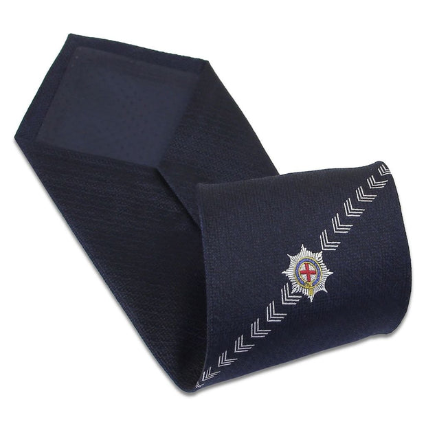 Coldstream Guards Sergeant's (Past & Present) Tie (Silk Non Crease) Tie, Silk Non Crease The Regimental Shop One size fits all Navy Blue/Silver 