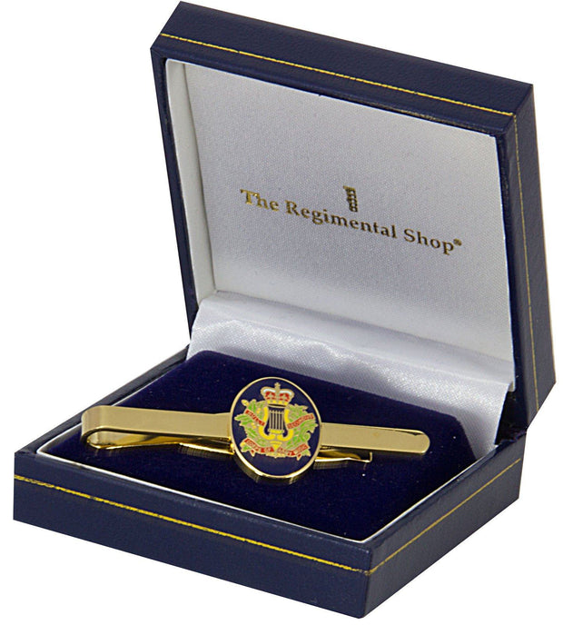 The Royal Corps of Army Music Gilt Enamel Tie Clip - regimentalshop.com