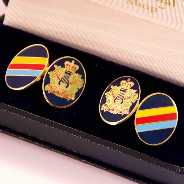 The Royal Corps of Army Music Cufflinks Cufflinks, Gilt Enamel The Regimental Shop   
