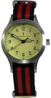 "Decade" Military Watch with Red and Black striped Strap - regimentalshop.com