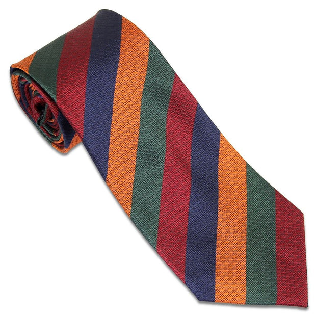 Duke of Lancaster's Regiment Tie - (New Stripe) (Silk Non Crease) Tie, Silk Non Crease The Regimental Shop Blue/Maroon/Green/Yellow one size fits all 