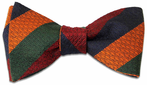 Duke of Lancaster's Regiment Silk Non Crease Self Tie Bow Tie - (NEW Stripe) Bowtie, Silk The Regimental Shop Blue/Orange/Green/Maroon one size fits all 