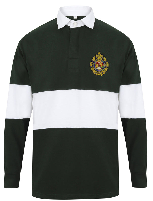 Argyll and Sutherland Highlanders Panelled Rugby Shirt Clothing - Rugby Shirt - Panelled The Regimental Shop 36/38" (S) Bottle Green/White 