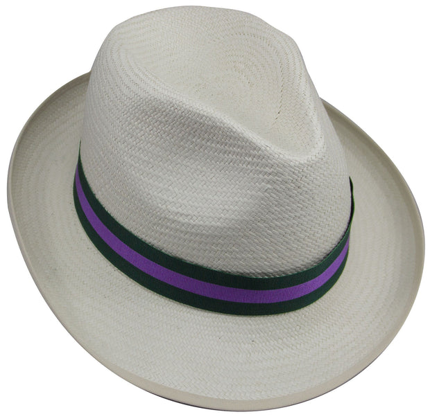 Green & Purple Panama Hat Panama Hat The Regimental Shop 6 3/4" (55) green/purple/beige 