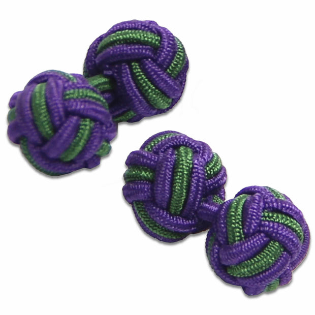 Green & Purple Knot Cufflinks Cufflinks, Knot The Regimental Shop Purple/Green one size fits all 