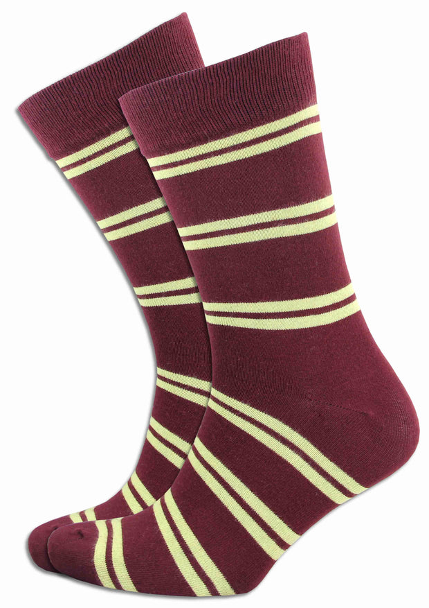 King's Royal Hussars Socks Socks The Regimental Shop Maroon/Yellow One size fits all 