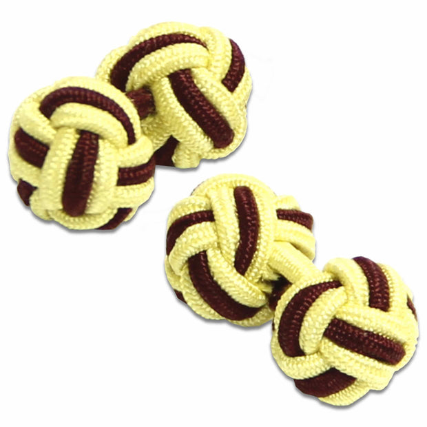 King's Royal Hussars Knot Cufflinks Cufflinks, Knot The Regimental Shop Maroon/Yellow one size fits all 