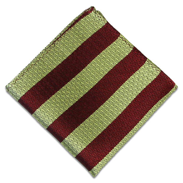 King's Royal Hussars Silk Non Crease Pocket Square Pocket Square The Regimental Shop Maroon/Buff one size fits all 
