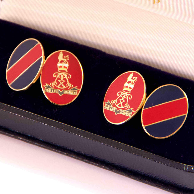 The Life Guards Cufflinks Cufflinks, Gilt Enamel The Regimental Shop   