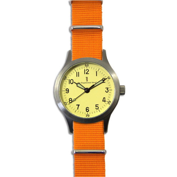 "Decade" Military Watch with Orange Strap Decade Watch The Regimental Shop   