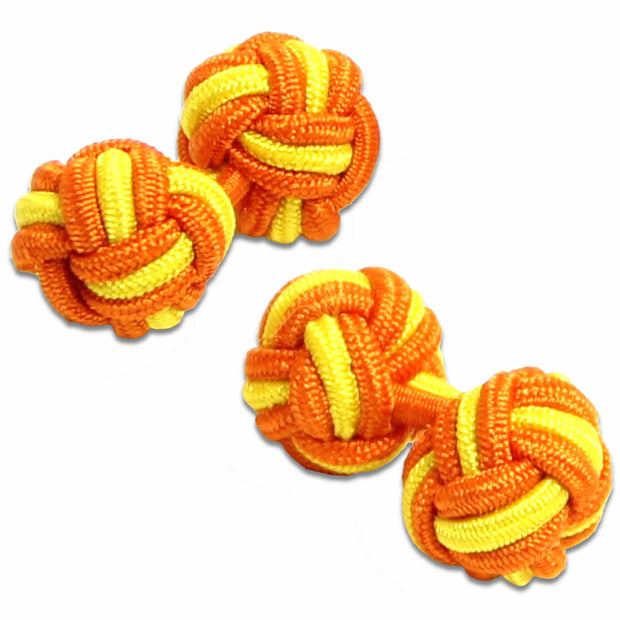 Orange & Yellow Knot Cufflinks Cufflinks, Knot The Regimental Shop Orange/Yellow one size fits all 