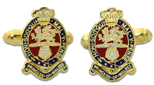 Princess of Wales's Royal Regiment Cufflinks Cufflinks, T-bar The Regimental Shop Gold/Blue/Red one size fits all 