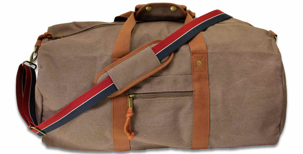 Queen's Dragoon Guards (QDG) Canvas Holdall Bag Holdall Bag The Regimental Shop Vintage Brown  