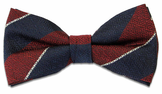 Queen's Dragoon Guards Silk Non Crease (Pretied) Bow Tie Bowtie, Silk The Regimental Shop Maroon/Blue/White one size fits all 