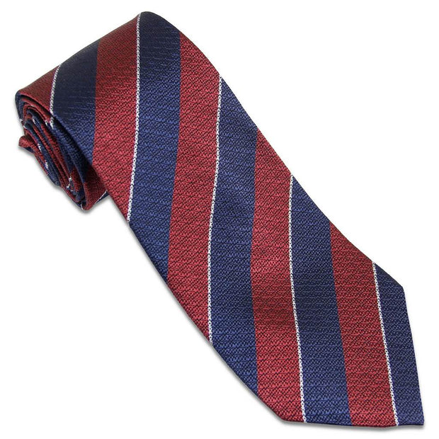 Queen's Dragoon Guards Tie (Silk Non Crease) Tie, Silk Non Crease The Regimental Shop Maroon/Navy Blue/White one size fits all 